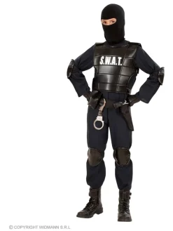 6-delig kostuum "Agent S.W.A.T." zwart
