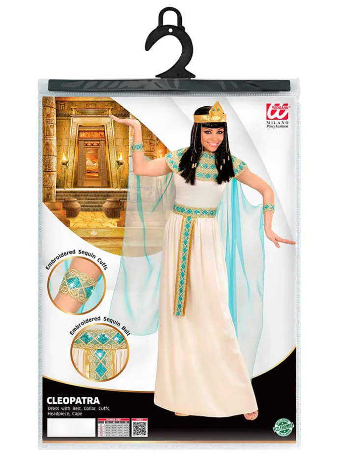 6-delig kostuum "Cleopatra" crème/turquoise