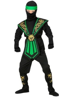5-delig kostuum "Combat Ninja" zwart/groen