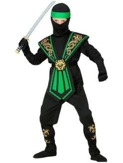 5-delig kostuum "Combat Ninja" zwart/groen