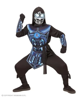 5-delig kostuum "Cyber Ninja" zwart