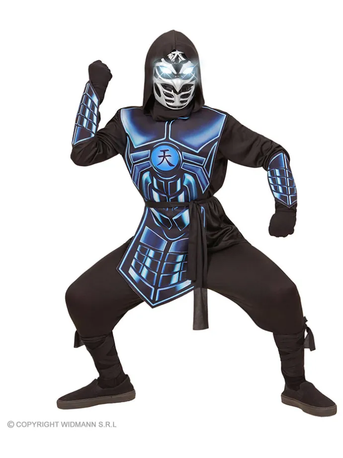 5-delig kostuum "Cyber Ninja" zwart