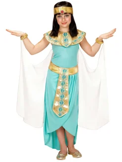 5-delig kostuum "Egyptische Koningin" turquoise/goudkleurig