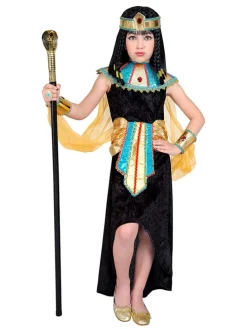 5-delig kostuum "Egyptische Koningin" zwart/meerkleurig