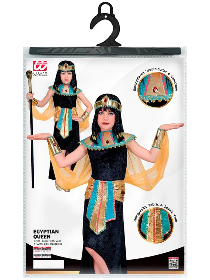 5-delig kostuum "Egyptische Koningin" zwart/meerkleurig