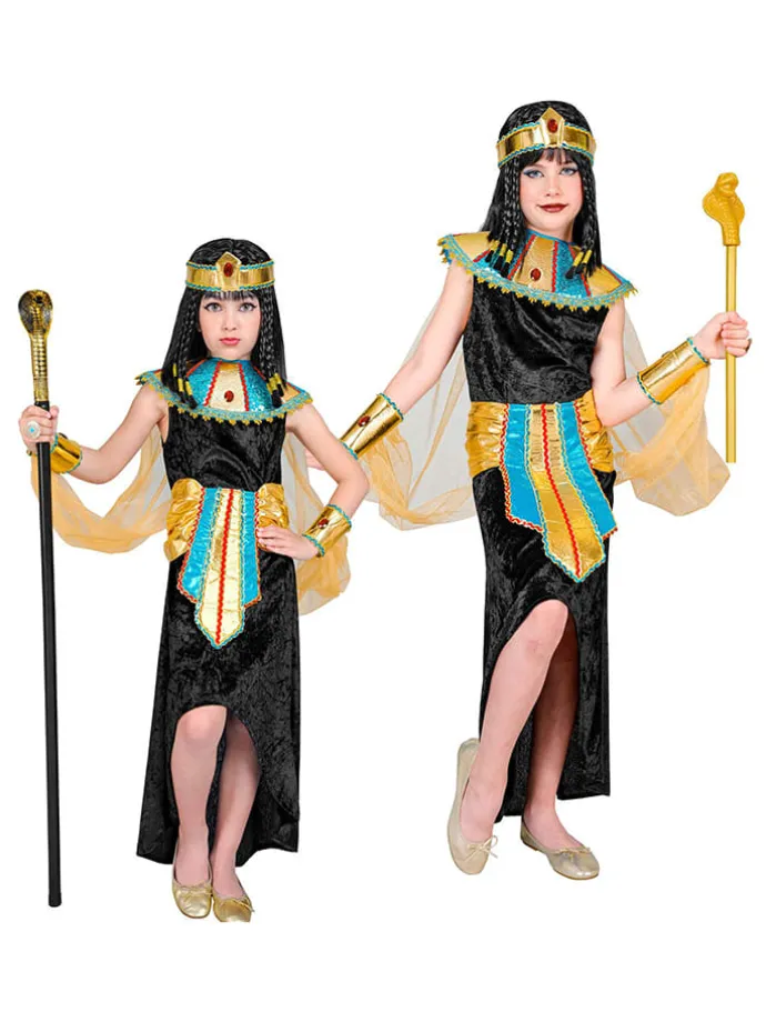 5-delig kostuum "Egyptische Koningin" zwart/meerkleurig