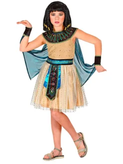 3-delig kostuum "Egyptische Pharaoh" goudkleurig/blauw