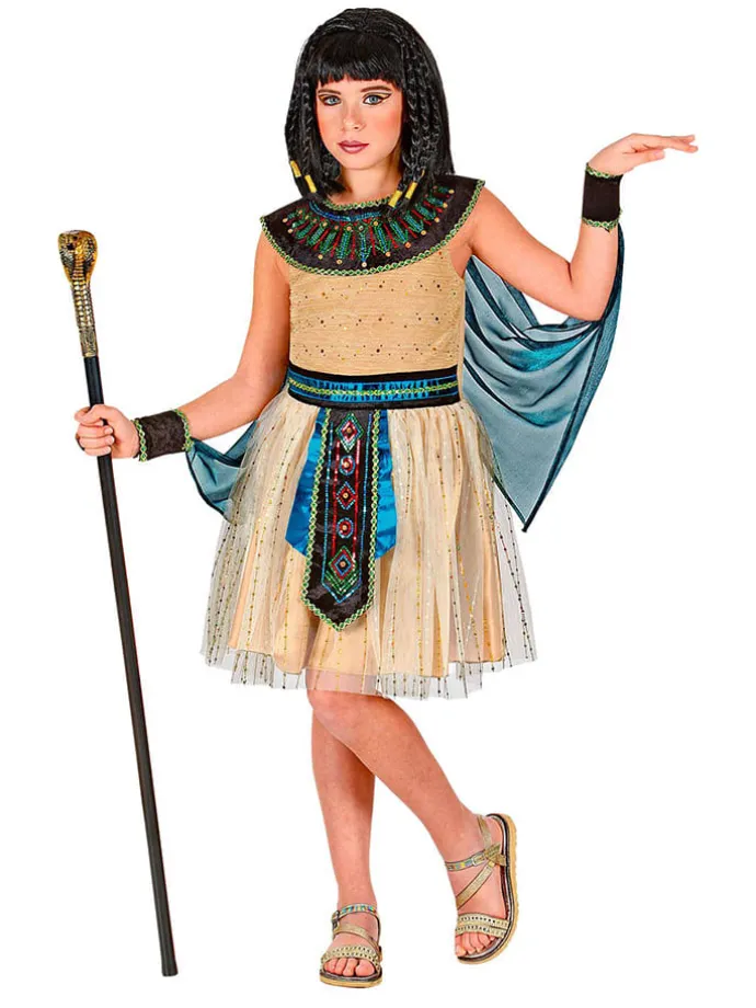 3-delig kostuum "Egyptische Pharaoh" goudkleurig/blauw