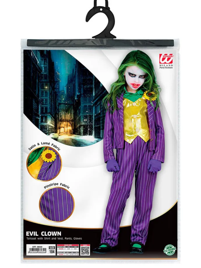 3-delig kostuum "EVIL CLOWN" paars