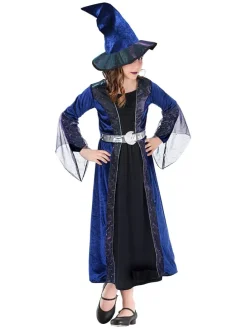 2-delig kostuum "Heks Isaline" blauw