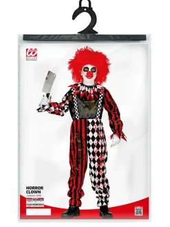 2-delig kostuum "KILLERCLOWN" rood/zwart