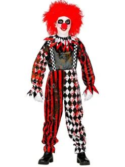 2-delig kostuum "KILLERCLOWN" rood/zwart