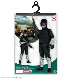 8-delig kostuum "Special forces" zwart/grijs/zilverkleurig