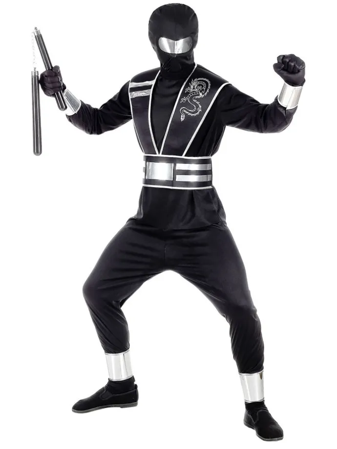 6-delig kostuum "Spiegel Ninja" zwart