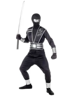 6-delig kostuum "Spiegel Ninja" zwart
