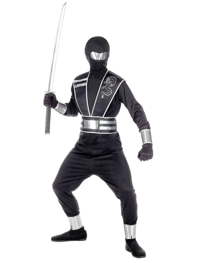 6-delig kostuum "Spiegel Ninja" zwart