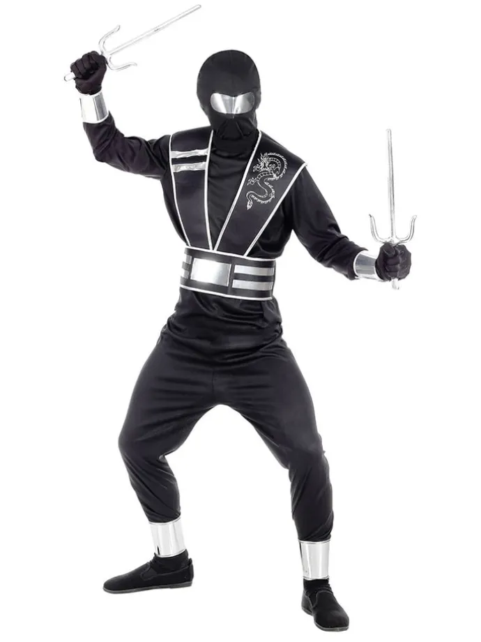 6-delig kostuum "Spiegel Ninja" zwart