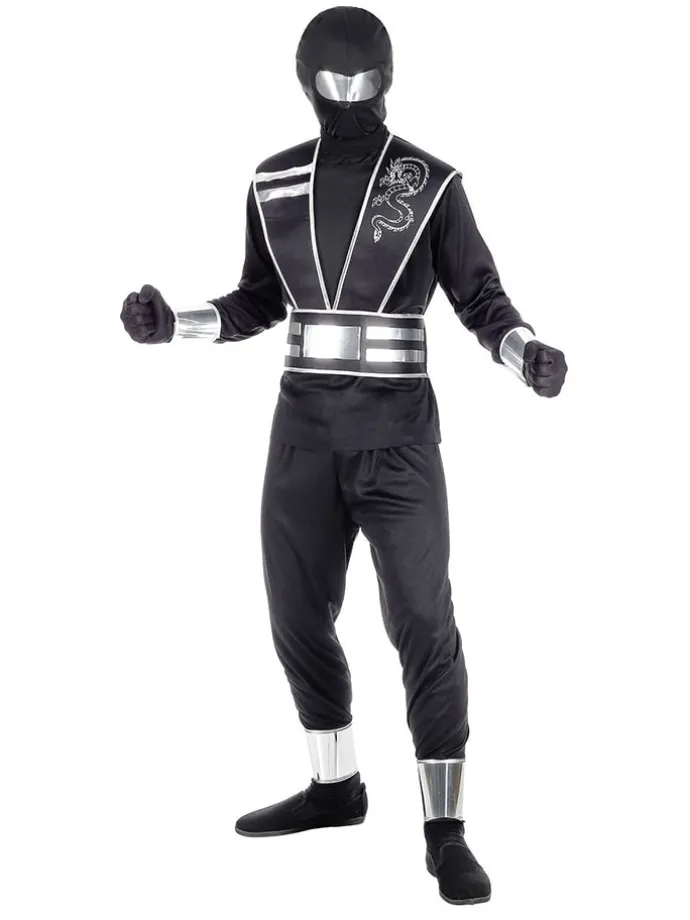 6-delig kostuum "Spiegel Ninja" zwart