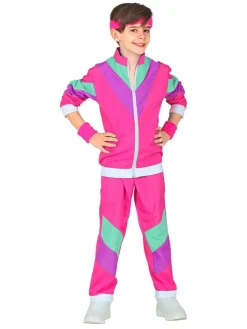 2-delig kostuum "80's Trainingspak" roze