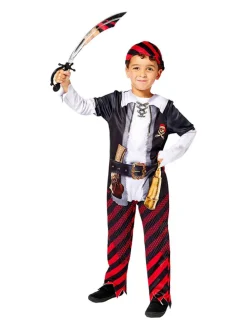 2-delig kostuum "Sustainable Pirate Boy" zwart/rood