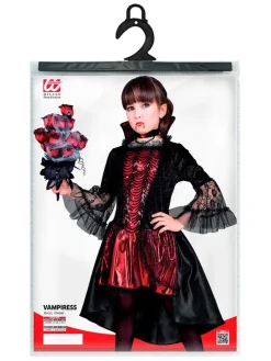 2-delig kostuum "Vampirella" zwart/rood