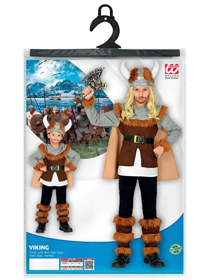 6-delig kostuum "Viking" bruin