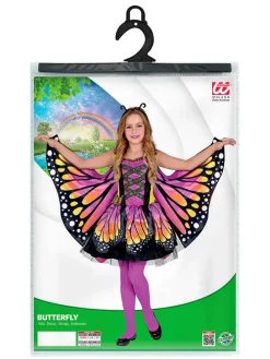 3-delig kostuum "Vlinder" roze/meerkleurig