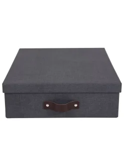 Documentenbox "Oskar" zwart - (L)35 x (B)26 x (H)8,5 cm