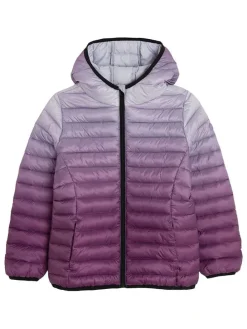 Doorgestikte bodywarmer lichtblauw/paars