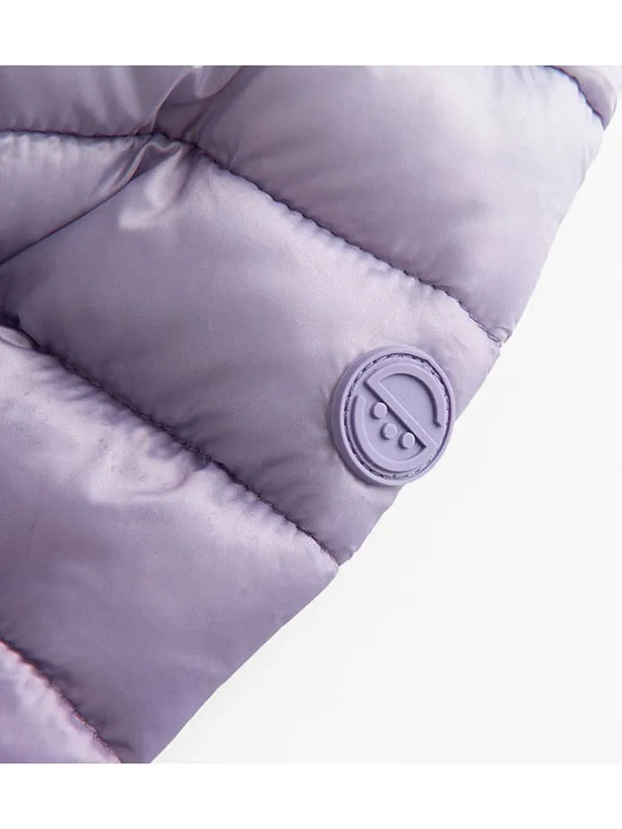 Doorgestikte bodywarmer lichtblauw/paars