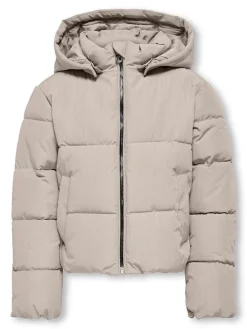 Doorgestikte jas beige