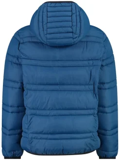 Doorgestikte jas blauw