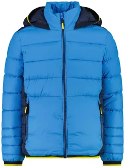 Doorgestikte jas blauw