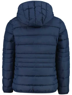 Doorgestikte jas donkerblauw