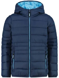 Doorgestikte jas donkerblauw