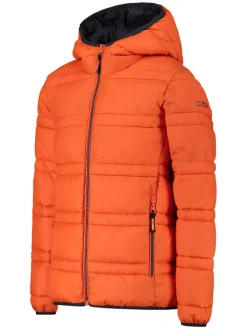 Doorgestikte jas oranje