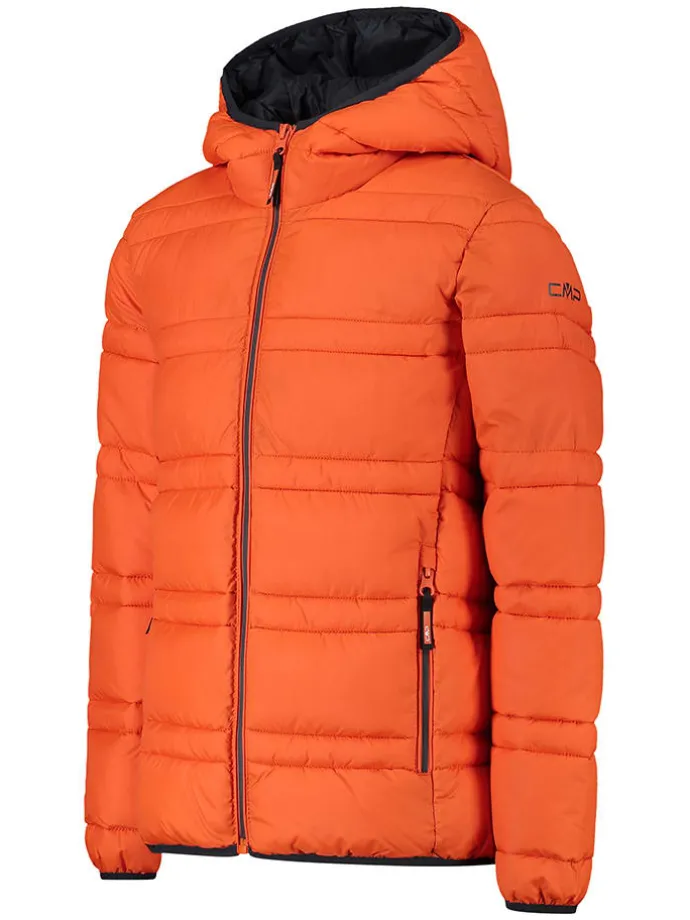Doorgestikte jas oranje