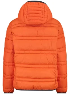 Doorgestikte jas oranje