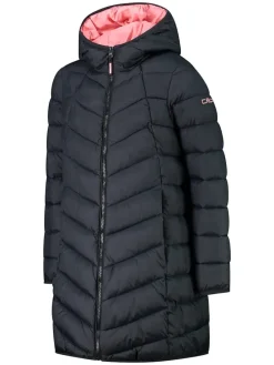 Doorgestikte mantel donkerblauw