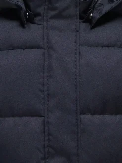 Doorgestikte mantel donkerblauw