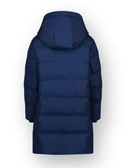 Doorgestikte mantel donkerblauw