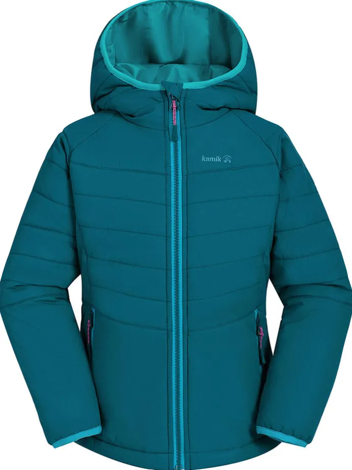 Dunne all-season doorgestikte jas "Celeste" petrol/turquoise