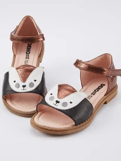 Enkelsandalen zwart/goudkleurig