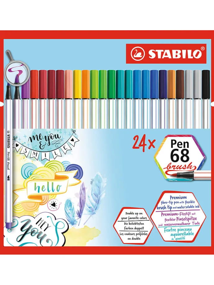 Fijnschrijver "Pen 68 Brush" - 24 stuks