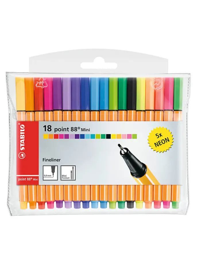 Fineliners "STABILO point 88 Mini" - 18 stuks