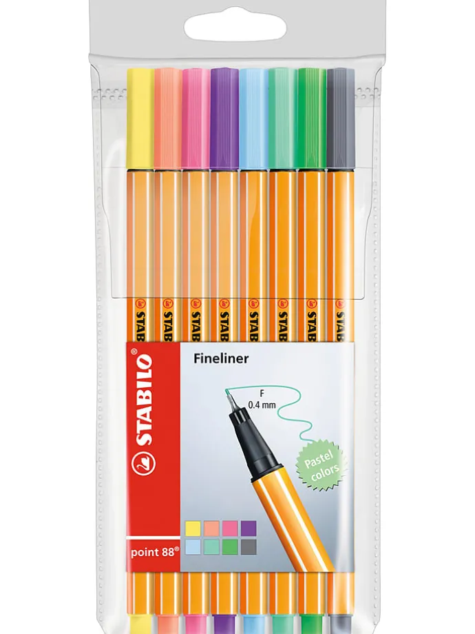 Fineliners "STABILO point 88 - Pastell" - 8 stuks