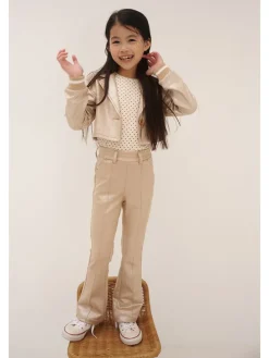 Flare jeggings "Soy" beige/goudkleurig