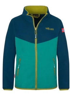 Fleece vest "Oppdal" donkerblauw/groen