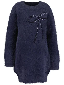 Gebreide jurk donkerblauw