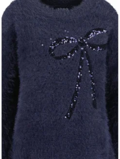 Gebreide jurk donkerblauw